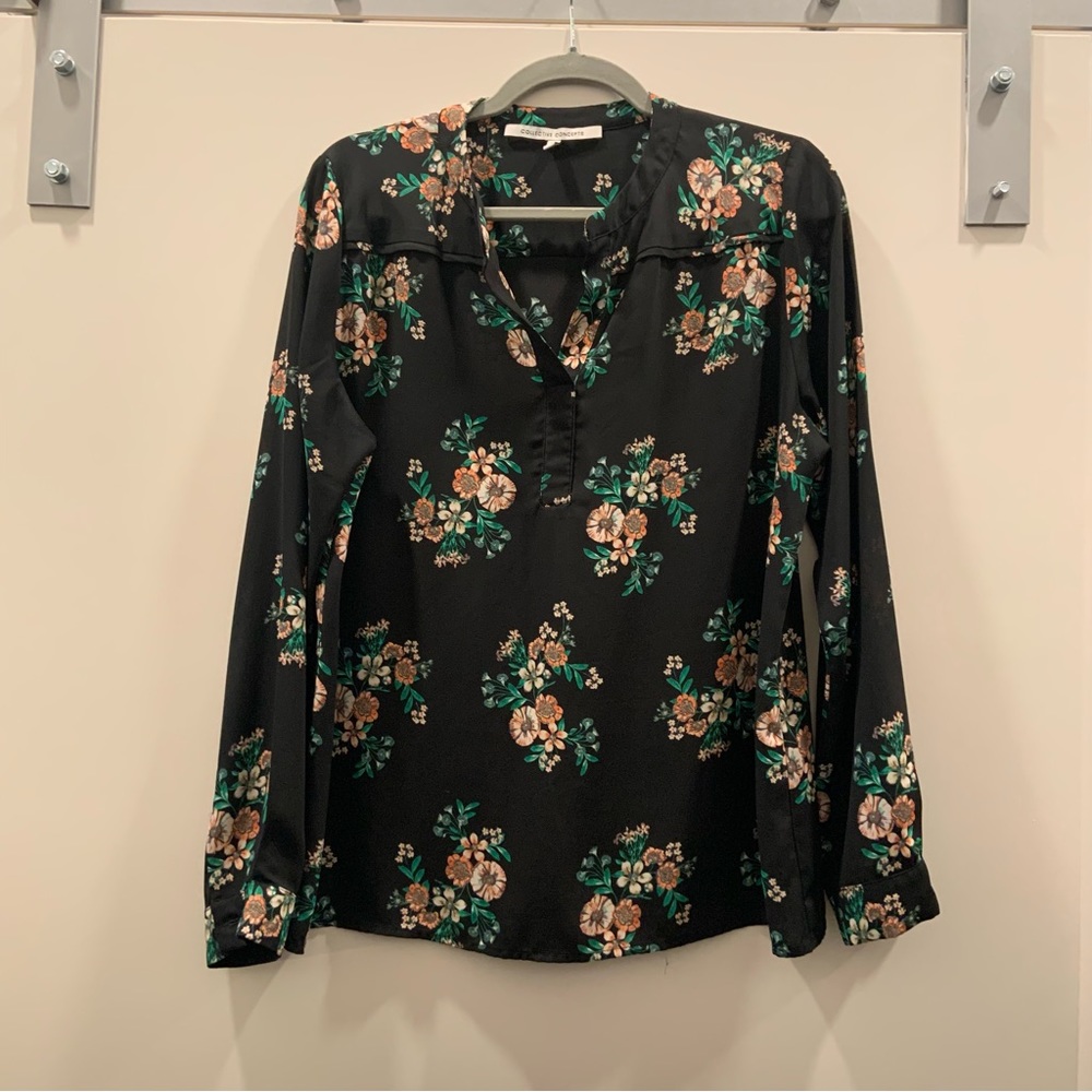 Collective Concepts long sleeve black blouse